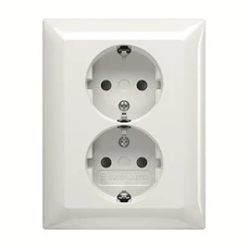 BASIC55 2-GANG SOCKET OUTLET SCHUKO