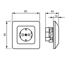 JUSSI 1-GANG SOCKET OUTLET SCHUKO WITH COVER PLATE SCREWLESS TERMINALS