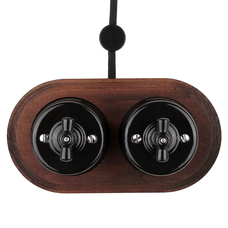 FND NATYNKOWE WŁĄCZNIK OBROTOWY ŚWIECZNIKOWY CZARNA PORCELANA