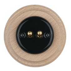 FND WŁĄCZNIK PODWÓJNY SCHODOWY CZARNA PORCELANA TYP 2