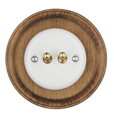 FND PODWÓJNY PRZYCISK BIAŁA PORCELANA TYP 2