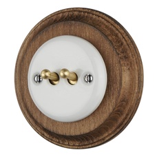 FND PODWÓJNY PRZYCISK BIAŁA PORCELANA TYP 2