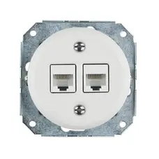 FND CAT6 2XRJ45 GNIAZDO KOMPUTEROWE BIAŁA PORCELANA