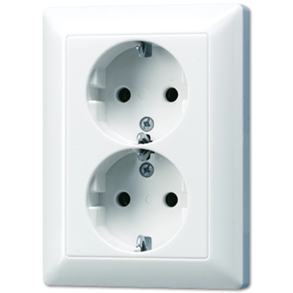 JUNG AS WHITE SCHUKO® 2-GANG SOCKET 16 A / 250 V ~
