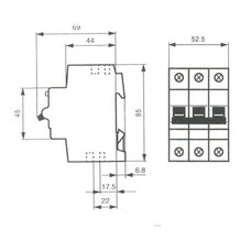 ABB 3P B6 MINIATURE CIRCUIT BREAKER 