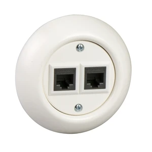 RENOVA CAT6 2XRJ45 GNIAZDO KOMPUTEROWE BIAŁE